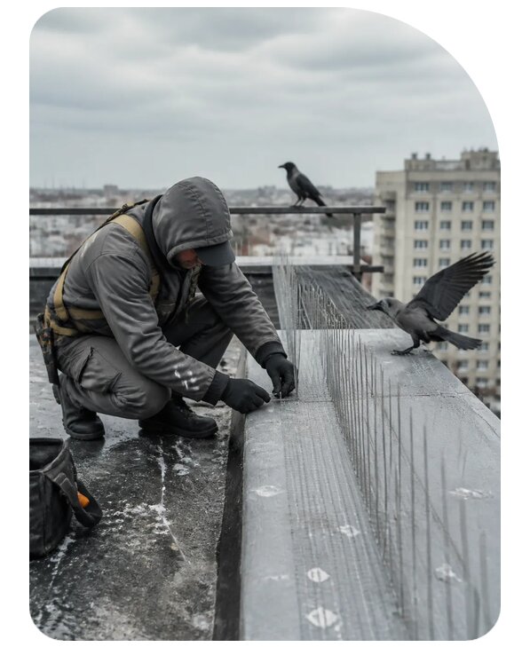 Защита от ворон под ключ в Полысаеве по цене от 5142 р. | Сенат-Плс
